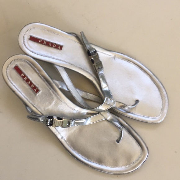 Prada Silver Sandals s/COA - Picture 4 of 15